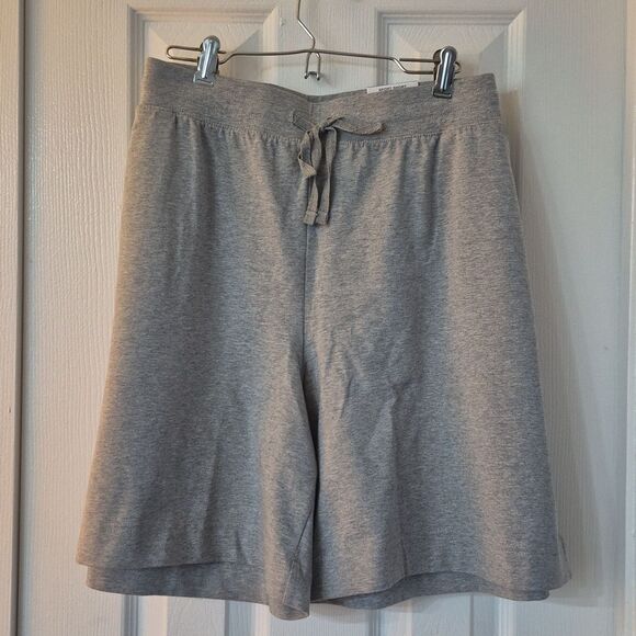 🎁3/$30🎁 KAREN SCOTT SPORT Activewear Gray Bermuda Jersey Shorts Sz XL New - Picture 1 of 10
